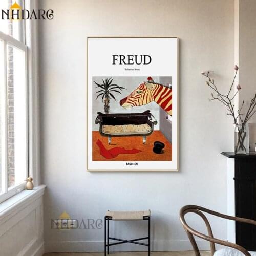 Freud Psychoanalyst Sofa Still Life Posters and Prints Canvas Art Painting Wall Picture for Living Room Hallway Clinic Decor