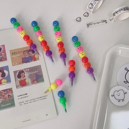 Ins Sugar-coated Gourd Children Pencil HB Kawaii Cartoon Student Funny Colorful Creative Building Block Pen Gift School Supplies