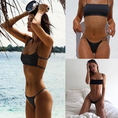 Super Sexy Fashion biquini Women Bikini Set Swimwear Push-Up Padded Solid Bra Swimsuit Beachwear Tankinis kostium kpielowy