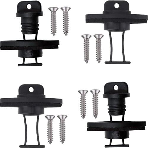 AUXPhome Kayak Drain Plug Kit Set of 4 and 8 Screws, Kayak Canoe Boat Course Thread Bung Drain Plug with Installation Hardware R