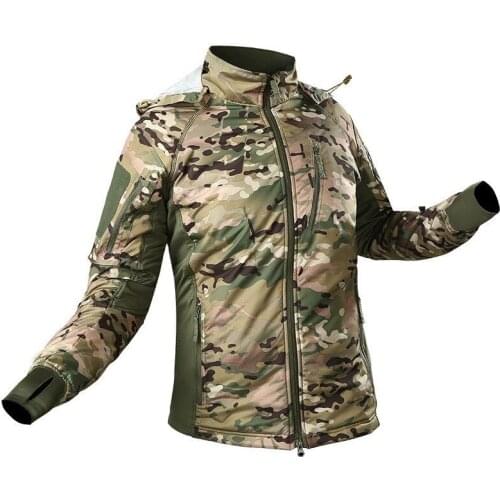 Winter Hiking Riding Training Ultralight Breathable Camo Tactical Jacket Outdoor Climbing Sport Waterproof Plus Velvet Warm Coat