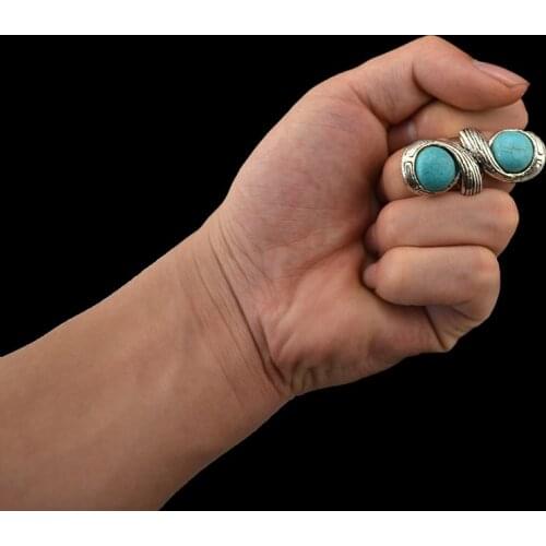 Ldealway New Design Rings Bohemian Vintage Style 8 Letter Charms Rings Adjustable Opening Rings for Women Fringer Jewelry