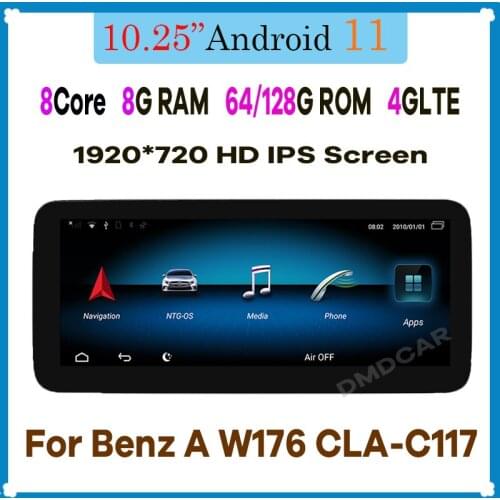Android 10 8Core 8+64G GPS Nagation Multimedia Player for Mercedes Benz A-Class W176 GLA X156 CLA C117 2012-2018 Radio Stereo