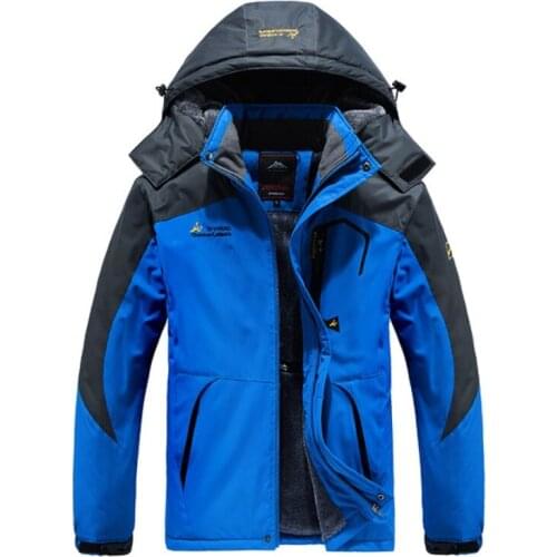 Oversized Winter Hiking Warm Jacket Men Fleece Liner Windbreaker Waterproof Man Thicken Thermal Military Coat Plus Size 7XL 8XL
