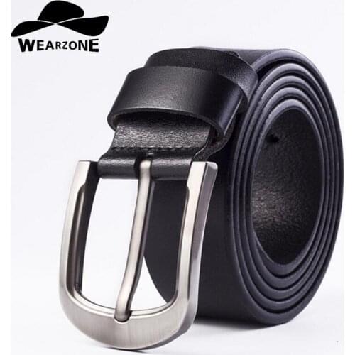 WEARZONE Men Belts High Quality Genuine Leather Belt Man Fashion Strap Male Cowhide Belts For Men Jeans Cow Leather
