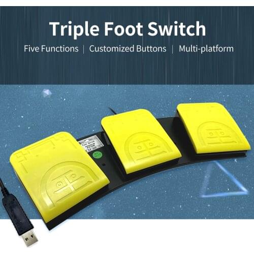 USB Signal Foot Switch Control One Key Customized for Shortcut Keys Mouse Keyboard Gamepad Character String Multimedia