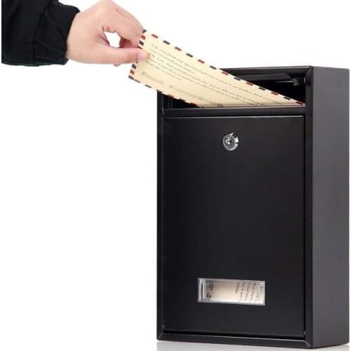 Outdoor Lockable Wall Mounted Hanging Iron Post Letter Box Mailbox with Key Password Mailbox Outdoor Letterbox Outdoor Wall WF