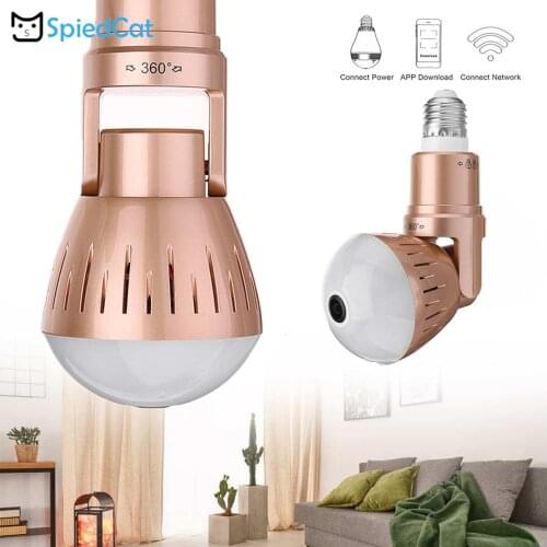 360 Degree HD Fisheye Lens Panoramic E27 Bulb Lamp WiFi IP Wireless Night Vision Camera Home Baby Pet Security Surveillance