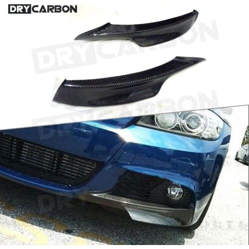 2pcs Carbon Fiber Front lip Splitters Flaps Aprons For BMW 3 Series E90 E93 M Sport M-Tech 2005-2012 Car Styling Bumper Winglets