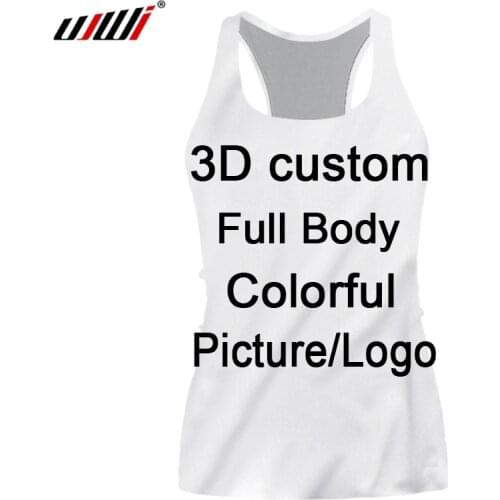 UJWI 3D Print Custom Western Style Casual Slim Women Ladies Vest Polyester Dropship DIY Team Clothing Breathable Summer Tops