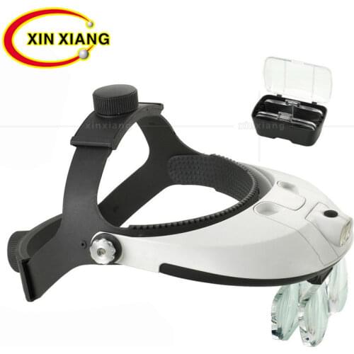 Headband Glasses Magnifier 1.0X 1.5X 2X 2.5X 3.5X Eyewear Magnifier for Embroidery Optical Len with Backlight Reading Magnifying