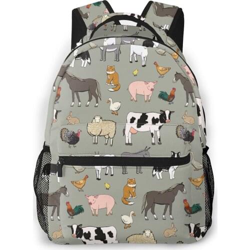 OLN Women Backpack with Multiple Using Women Backpacks Farmhouse Animals Female School Bag Girls Travel Bag