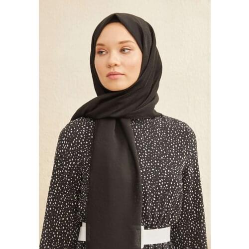 Salland Elena Black Shawl Trend Fashion Elegant Womens Headscarf Scarf Shawl Wraps Scarf Comfortable Use in All Seasons Easy to Shape Flexible Anti-Wrinkle Quality Silk Fabric Hijab Clothing Accessory Scarf ELESI-0001