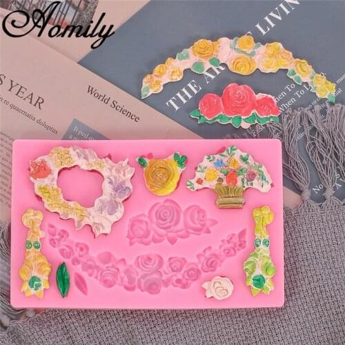 Aomily Flower Vine Patten Cake Silicone Molds Fondant Cake Decorating Tools Chocolate Mold Pastry Tools Baking Accessories