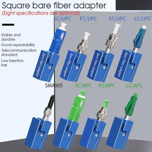 Blue Optic Fiber Connector FC SC ST Square Bare Adapter Flange Temporary succeeded OTDR Test Coupler ftth Attenuator