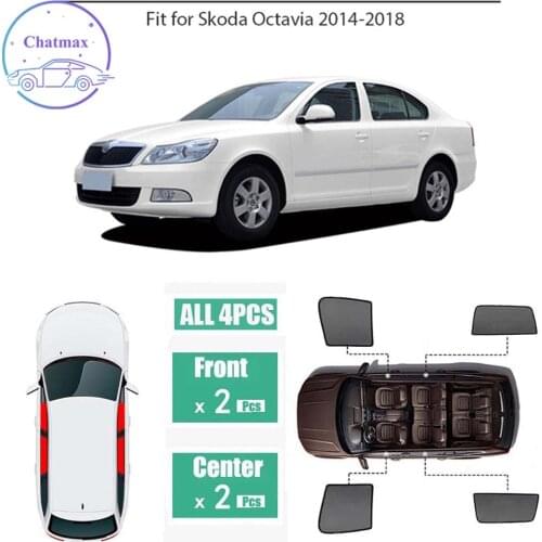 For Skoda Octavia 2014-2018 Window Sunshade UV Protection Ray Blocking Mesh Visor Laser Black Net Yarn