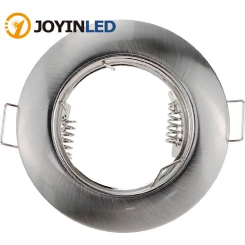 10PCS Around Satin Nickel GU10/MR16 Spot light Led Down light Frame Kits Recessed Led Down light Fixture