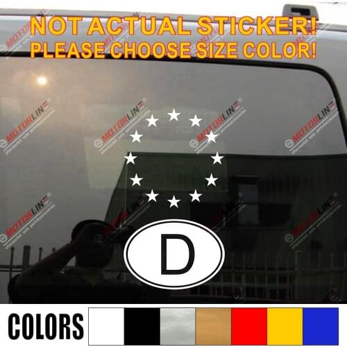 Germany D Oval Code EU European Union Flag Decal Sticker Car Vinyl pick size color