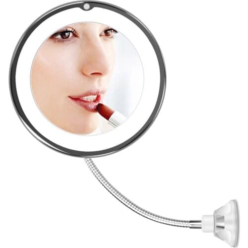 360 Degree Rotatable LED Makeup Mirror With Led Light Suction Cup Desktop Mirrors 10X Magnifying Makeup Mirrors Light