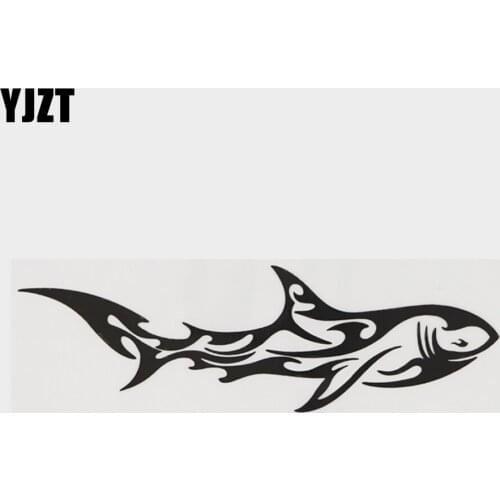 YJZT 16.6CM×5.2CM Marine Animal Shark Decal Vinyl Car Sticker 18A-0208