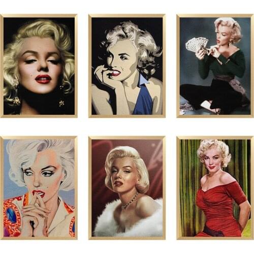 Celebrity Marilyn Monroe Printed Faux Leather Diy Sewing Litchi Bag and Custom Craft A4 22*30CM