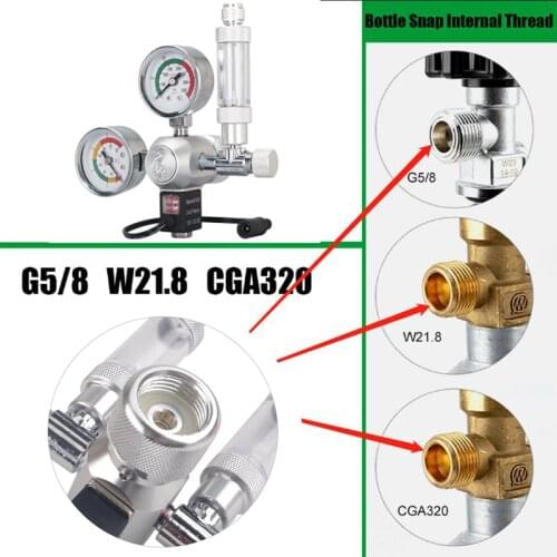 ZRDR Aquarium CO2 Nut Interface, W21.8 CGA320 G5/8 M22 CO2 Regulator Nut Interface Fitting