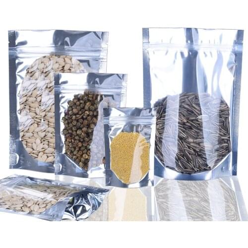 1000pcs/lot Stand-up Clear Plastic Aluminum Foil Package Packing Mylar Bag Self Sealing ZIpper Zip Lock Packaging Bag