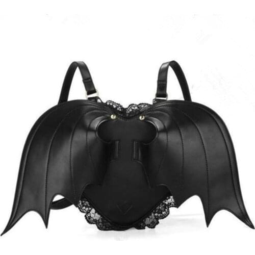 2020 Punk Bat Wing Leather Small Backpack Women School Bags For Teenagers Teenage Girls Stylish Cute Bagpack Rugzak Sac A Dos