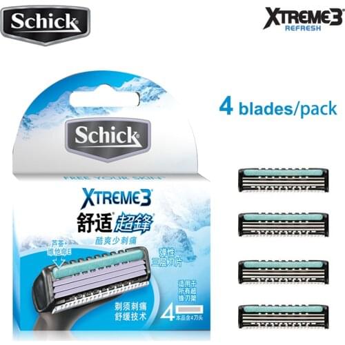 4 blades/lot AAAAA Original Genuine Schick XTREME3 razor blade for men for all Schick Xtreme razors in stock