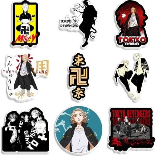 Acrylic Japan Cartoon Tokyo Revengers Pattern Printed Planar Resins DIY Craft For 30pcs