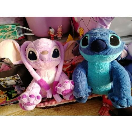 Arge Lilo and Stitch Sitting 36cm Stitch and Angel Plush Toy Soft Stuffed Animals Baby Kids Toys for Children Gifts