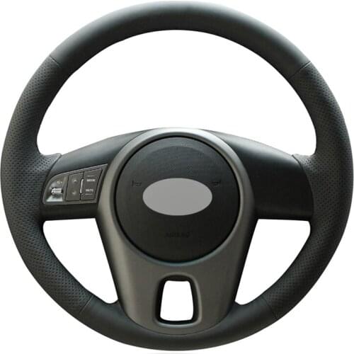 Black Artificial Leather Handsewing No-slip Car Steering Wheel Cover for Kia Forte 2009-2014 Soul 2010-2013 Rio 2009-2011
