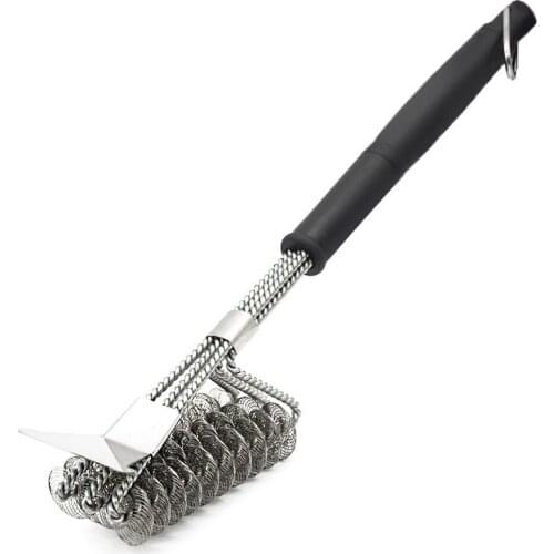 Camping Cleaning Brush Barbecue Oven Grill Cleaners Wires BBQ Scrape Stainless Steel