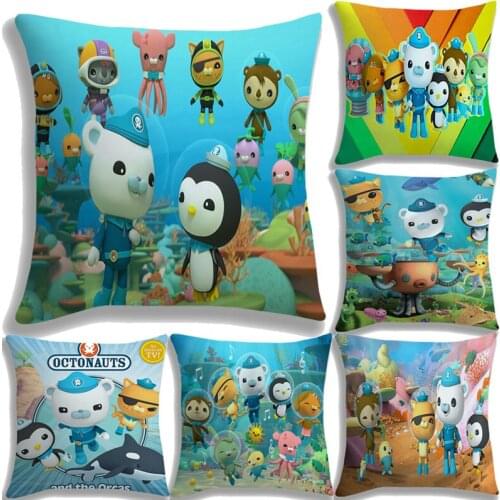 Children Cartoon The Octonauts Pillow Cover New Decorative Pillow Case For Kids Kawaii Animal Cushion Cover For Sofa Bed Throw