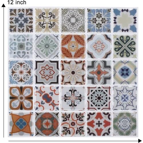 EasyTiles Moroccan Kitchen Sticker Premium Anti-Mold Stick On Kitchen Backsplash Peel And Stick Tiles For Bathroom - 1 Sheet