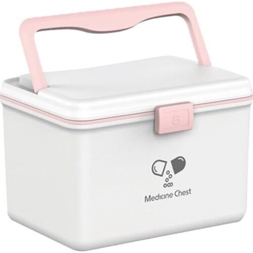 Glosen Portable Multi-Layer Medicine Box First Aid Kit Mini Plastic Car Travel Pill Storage Box Home