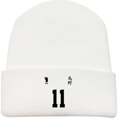 Haikyuu!! Shoyo Hinata Tobio Kageyama NO 9 10 11 12 Hip Hop Keep Warm Knitted Masked Hat Brimless Pullover Cap Headgear Helmet