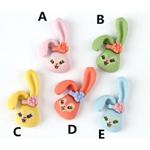 Kawaii Resin Cabochons Cute Animal Rabbit Shape Flatback Patch Sticker Buttons Phone Shell Photo Frame Hair Clip DIY 16*29MM