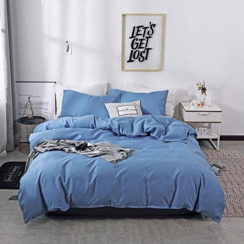Bedding Duvet Cover Set Solid Color Simple Design Polyester Quilt Case + PillowCase For Your Bed Home Hotel Used
