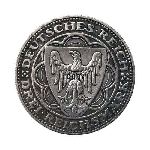 1927 German 3 Reichsmark (100th Anniversary of Bremerhaven - A) coins COPY 30mm