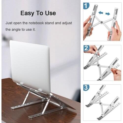 Metal Portable Foldable Laptop Stand Adjustable Notebook Holder Aluminum Support For Macbook Pro Air Computer Tablet Base Desk