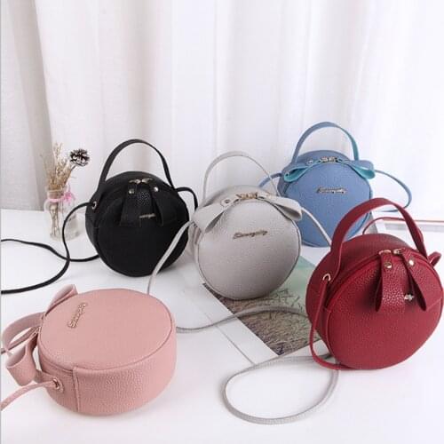 Design Fashion Women Round Bag Leather Womens Circular Crossbody Shoulder Messenger Bags Ladies Purse Female Bolsa Handbag