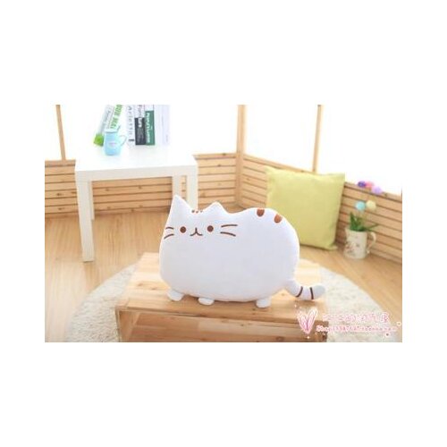 Cartoon white beige cat pillow plush toy 40x30cm soft cushion, throw pillow Christmas gift h710