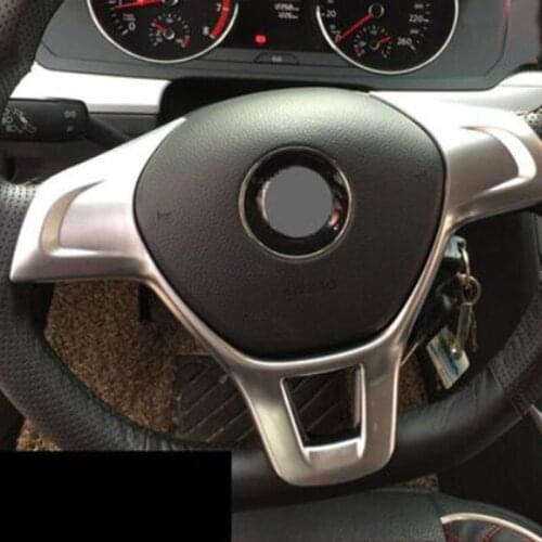 Zlord Car Steering Wheel Cover ABS Trim Decoration Sticker for Volkswagen VW Golf 7 GTI MK7 POLO 2014 2015 Jetta MK6 2015