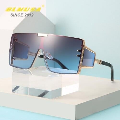BLMUSA New Personality Goggles Women Fashion Business One Piece Sunglasses Men Car Driving Sun Glasses Unisex Decorative Glasses