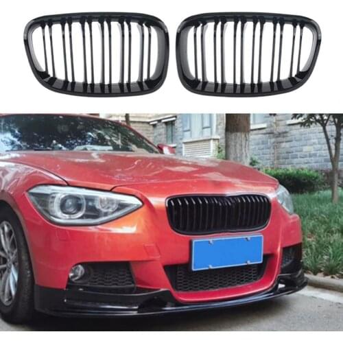 1Pair Car Front Kidney Grilles Glossy Black 51137239022 51137239021 51137262120 for BMW 1 Series F20 11-14 Auto Replacement Par