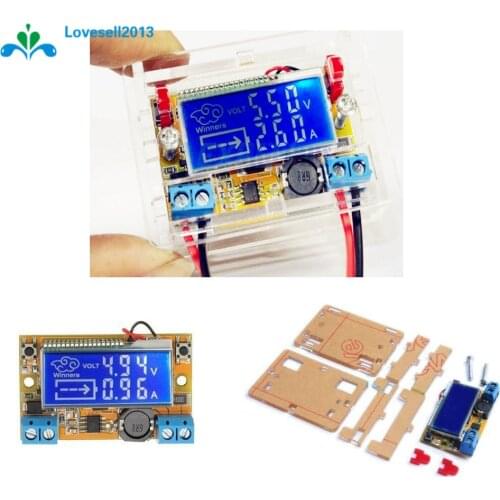 DC-DC 5-23V To 0-16.5V Step Down Power Supply Adjustable Voltage Current LCD Display Step Down Buck Module + Acrylic Case