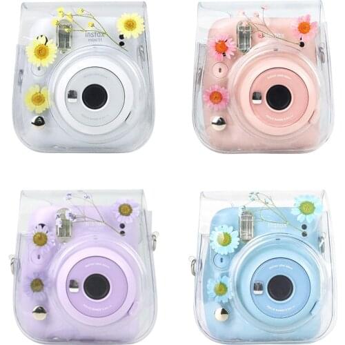 Transparent Printing Digital Camera Storage Bag For Fujifilm Instax Polaroid Mini11/9/8 Fashion Camera Protective Case Cover
