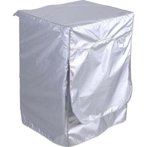 Silver Washing Machine Cover Waterproof Sunscreen Cover Front Load Washer Dryer Coat Protection 62 x 59 x 81cm
