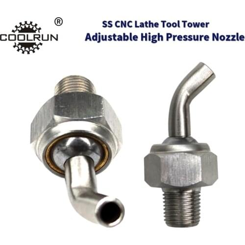 Stainless Steel SS CNC Lathe Tool Tower Spray Water Cooling Adjustable High Pressure Coolant Nozzle